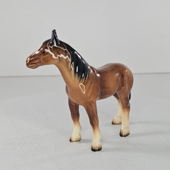 Vintage Brown Ceramic Horse Figurine Bay 3.5" Hertwig? - Picture 4 of 9